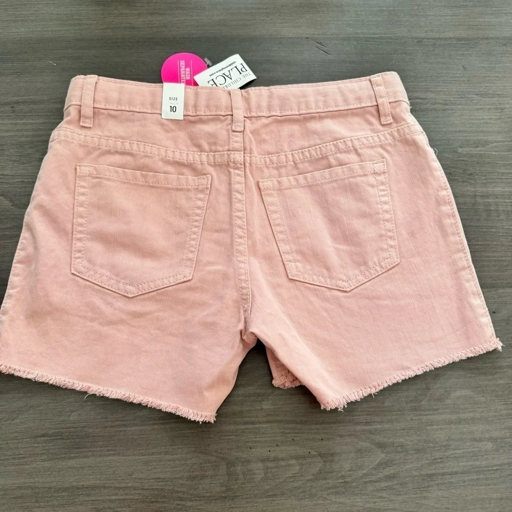 The Children”s Place girls pink destroyed shorts raw hem size 10 NWT